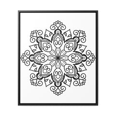 Mandala Handmade Art - Black & White Wall Art - Gallery Canvas Wraps, Vertical Frame 11