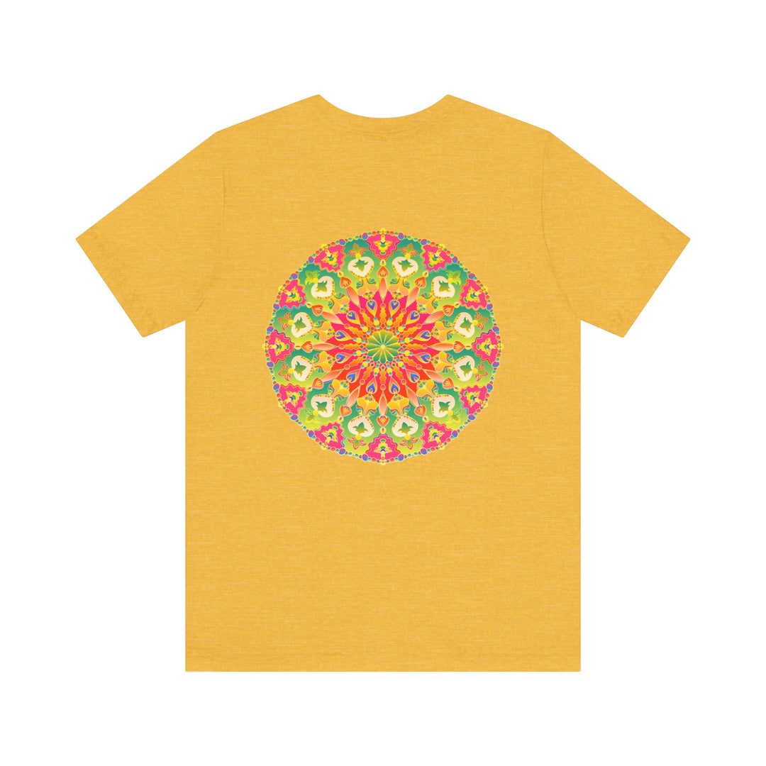 Vibrant Mandala T-shirt featuring intricate design symbolizing spiritual peace and harmony