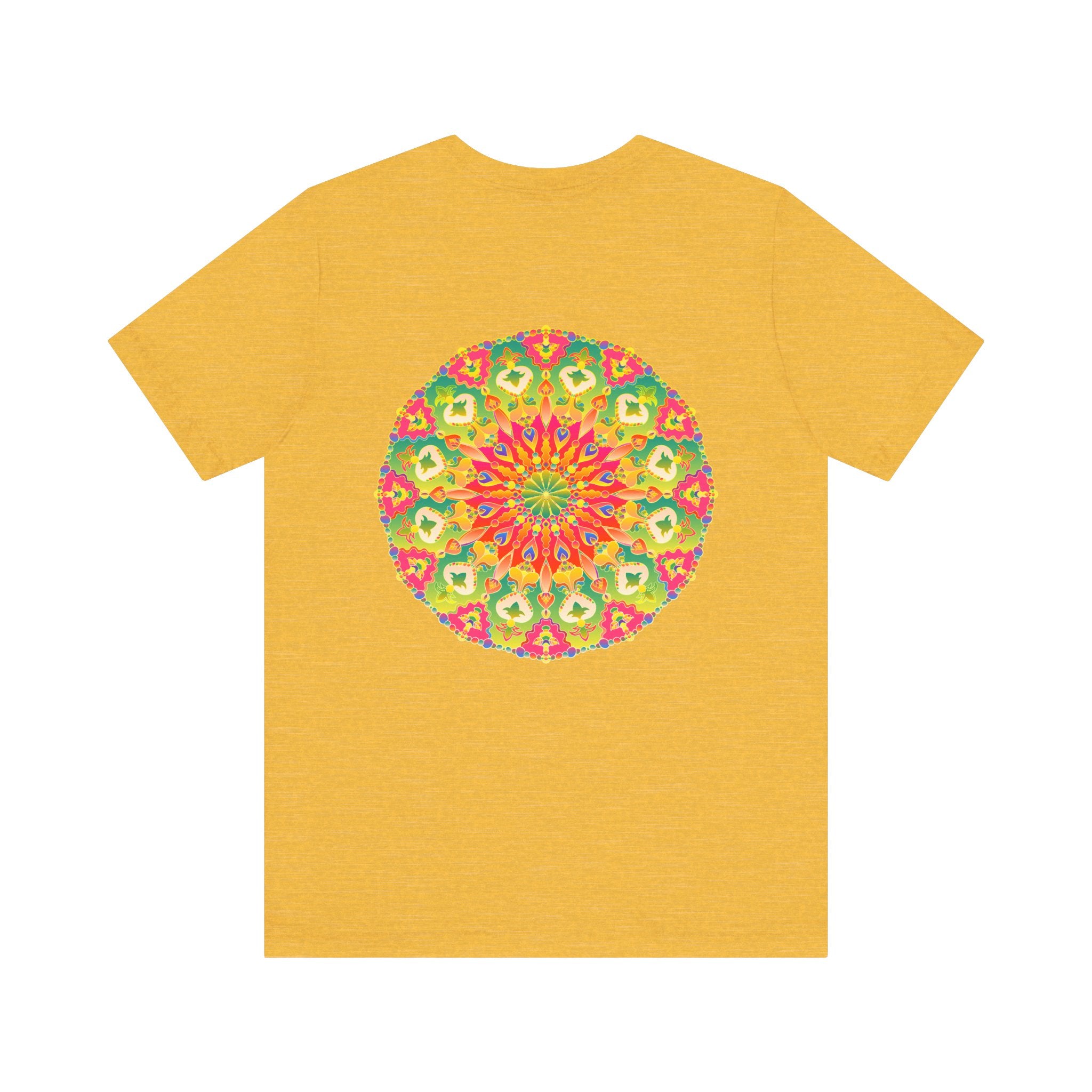 Vibrant Mandala T-shirt featuring intricate design symbolizing spiritual peace and harmony