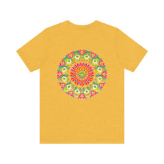 Vibrant Mandala T-shirt featuring intricate design symbolizing spiritual peace and harmony