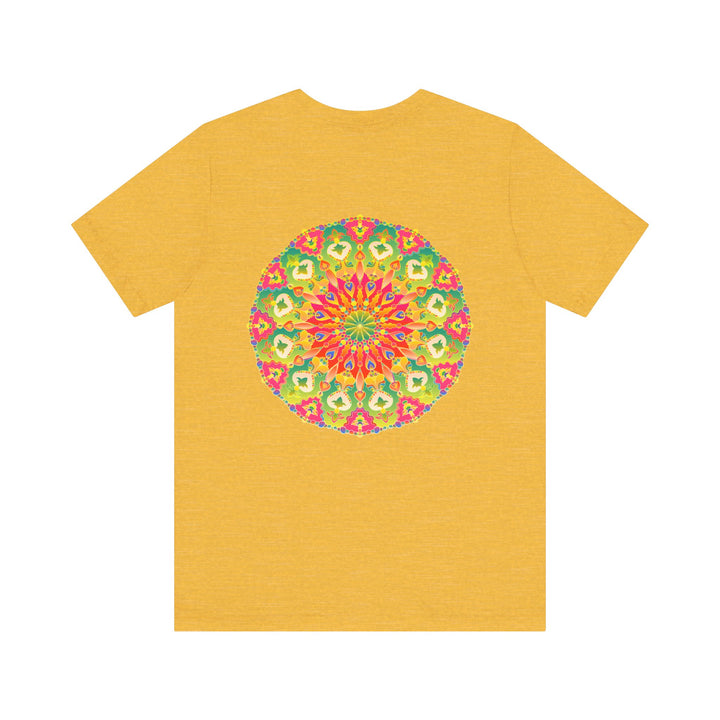 Vibrant Mandala T-shirt featuring intricate design symbolizing spiritual peace and harmony