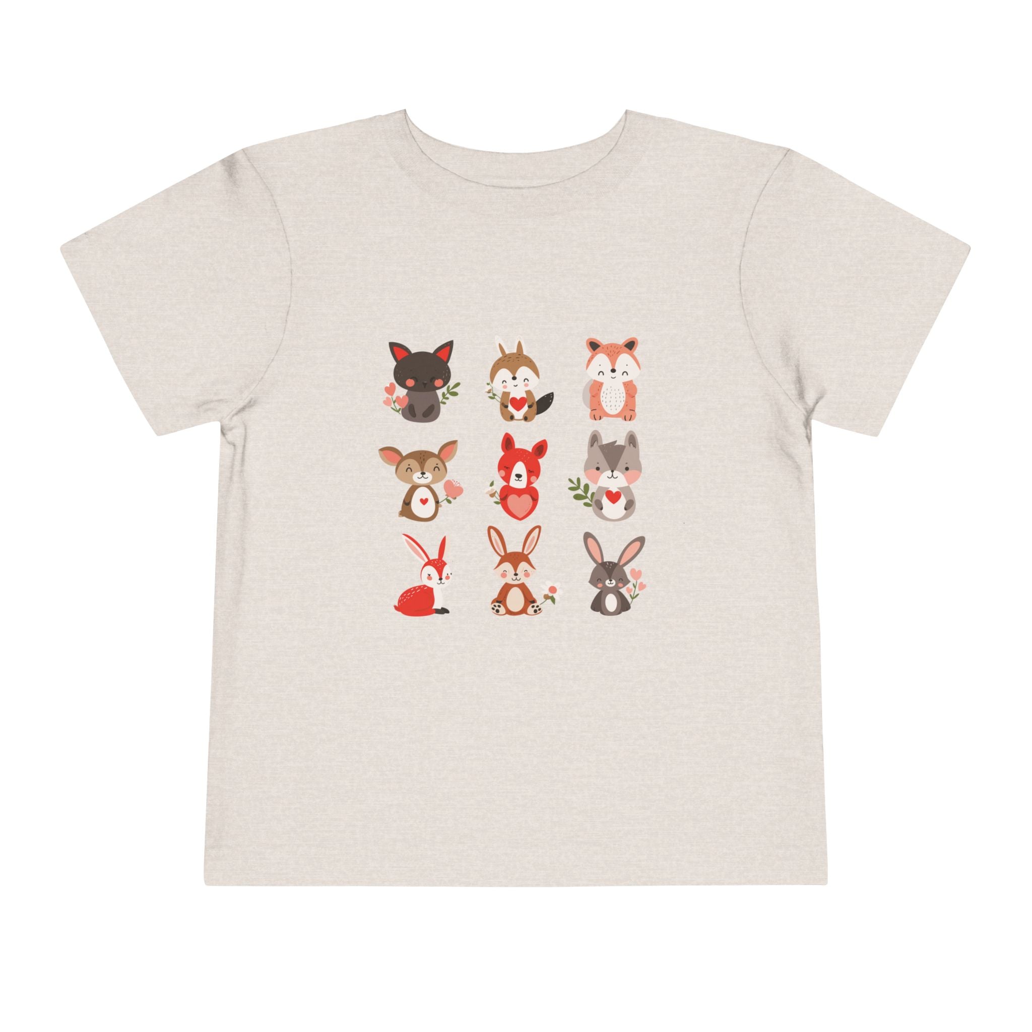 Animal Love Toddler Tee, Cute Cartoon Animals T-Shirt for Kids