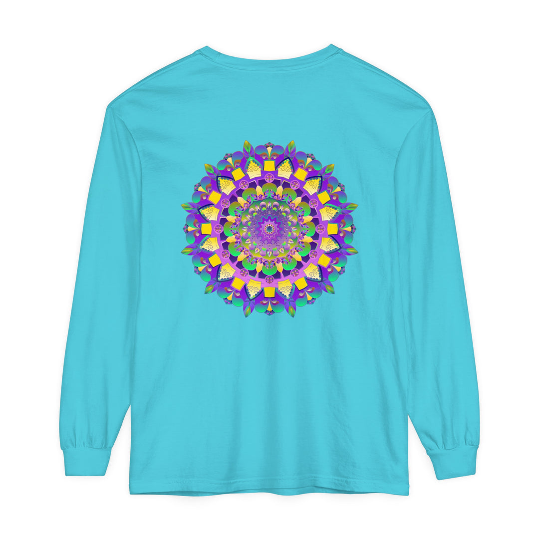 Colorful mandala design long sleeve unisex t-shirt for vibrant style