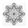 Handmade Black & White Mandala Art on Matte Canvas