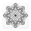 Handmade Black & White Mandala Art on Matte Canvas