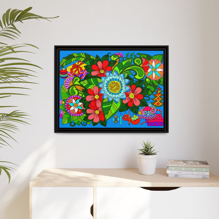 Poster orizzontale con disegno mandala fatto a mano - Flower Doodle