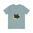 Black Cat Mystery - Street Art T-Shirt featuring a bold and captivating design of a black cat against a vibrant urban backdrop, perfect for adding a touch of edgy style to your wardrobe