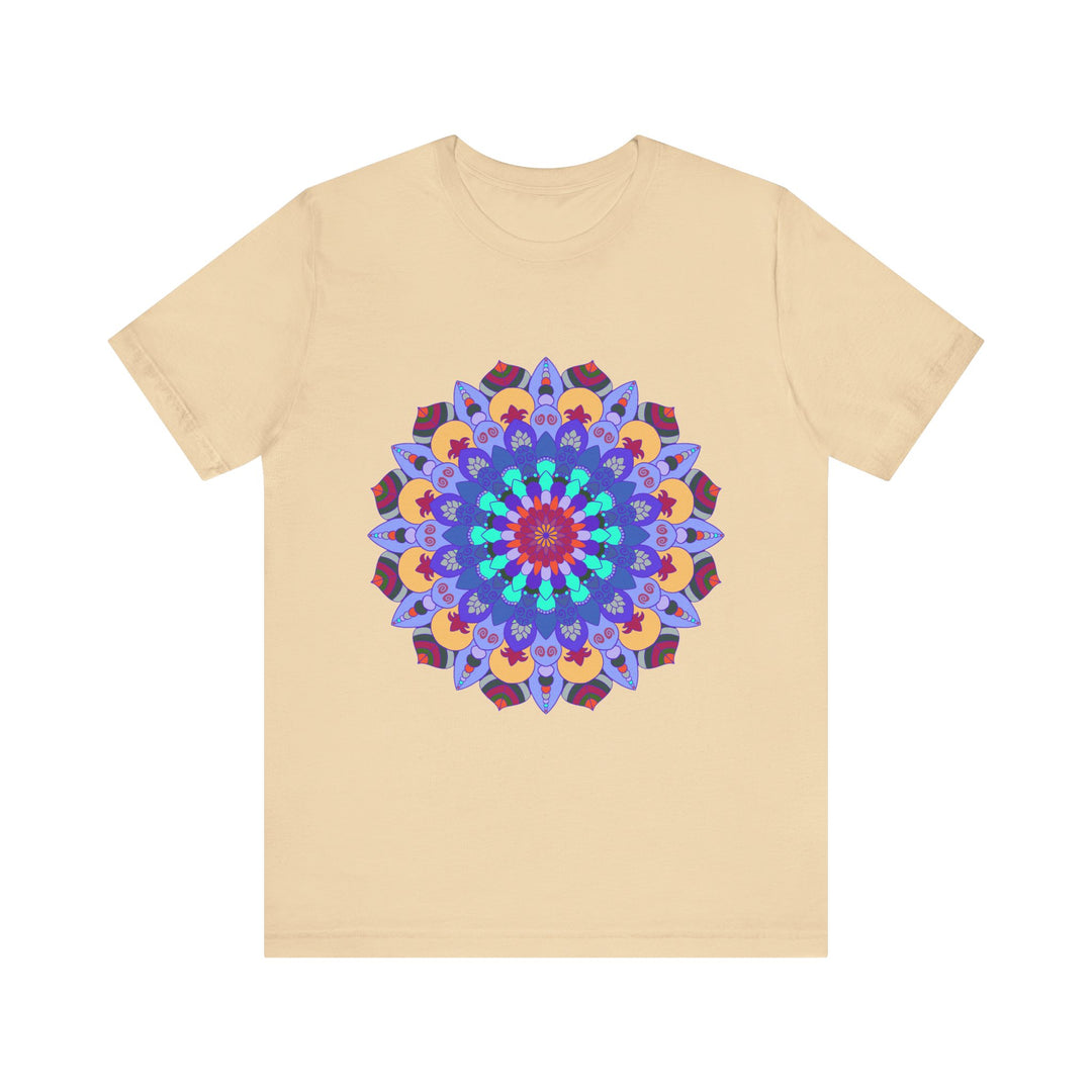 Vibrant Mandala Tee featuring intricate, colorful spiritual art in a unique design