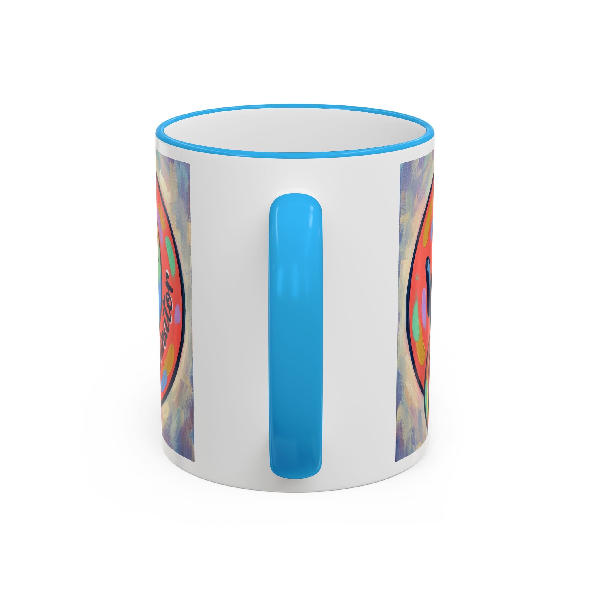 Bunte Tasse mit Pfotenabdruck und Akzentrand für Tierliebhaber (11oz/15oz)