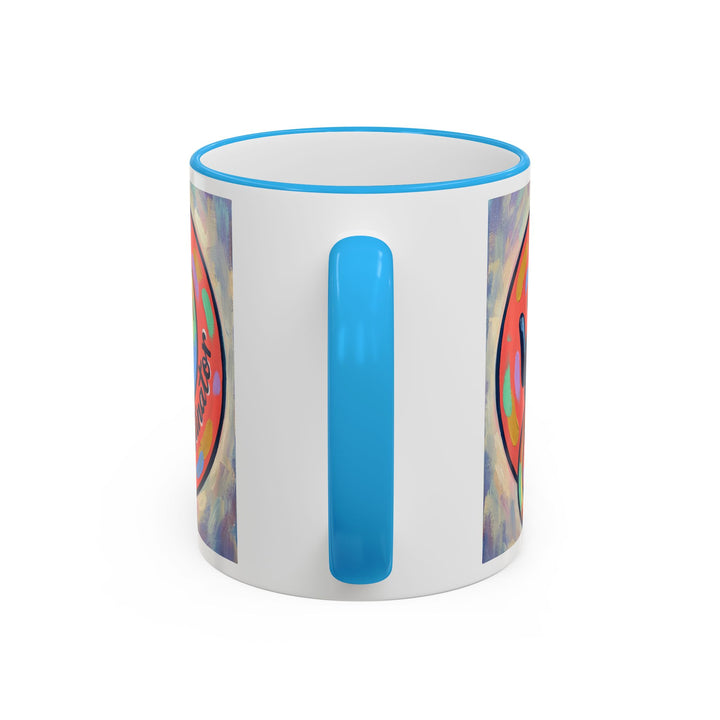 Colorful Paw Print Pet Lover Accent Rim Mug (11oz/15oz)