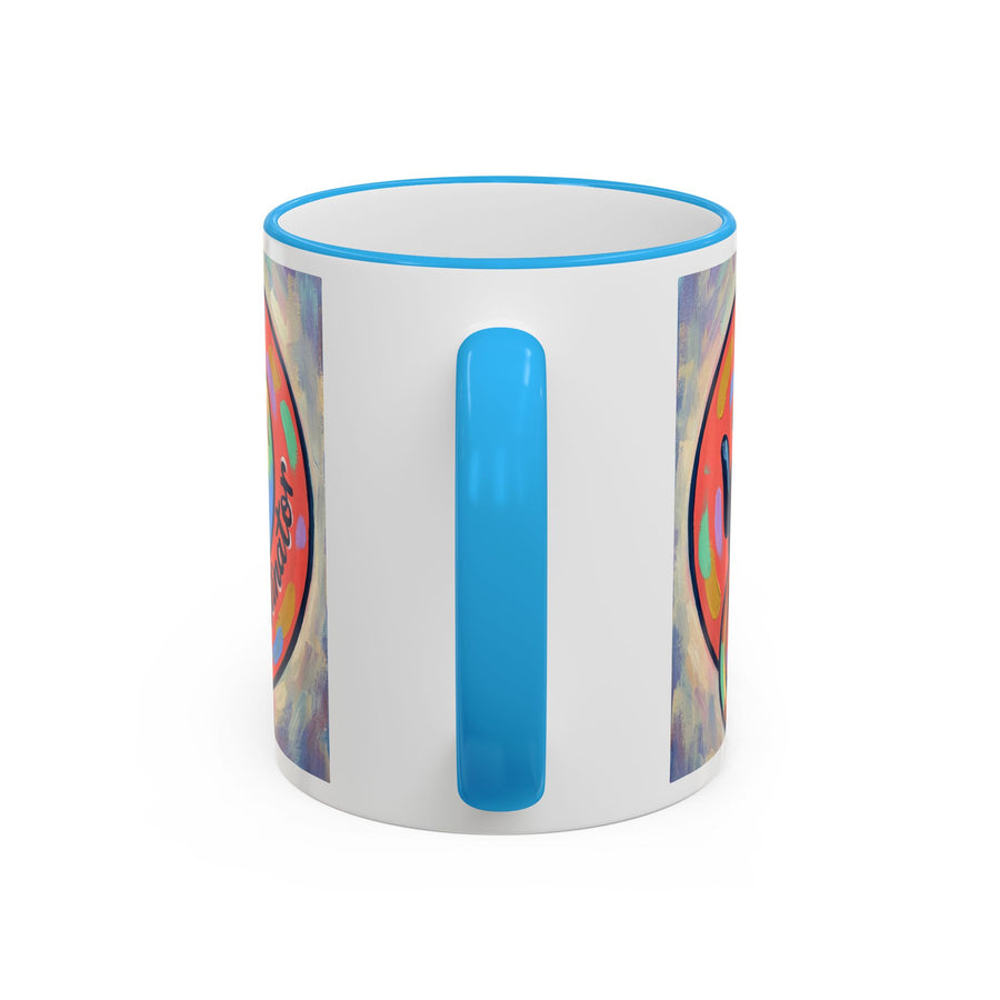 Colorful Paw Print Pet Lover Accent Rim Mug (11oz/15oz)