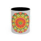 Vibrant and colorful Mandala Art Mug with intricate design and bold patterns