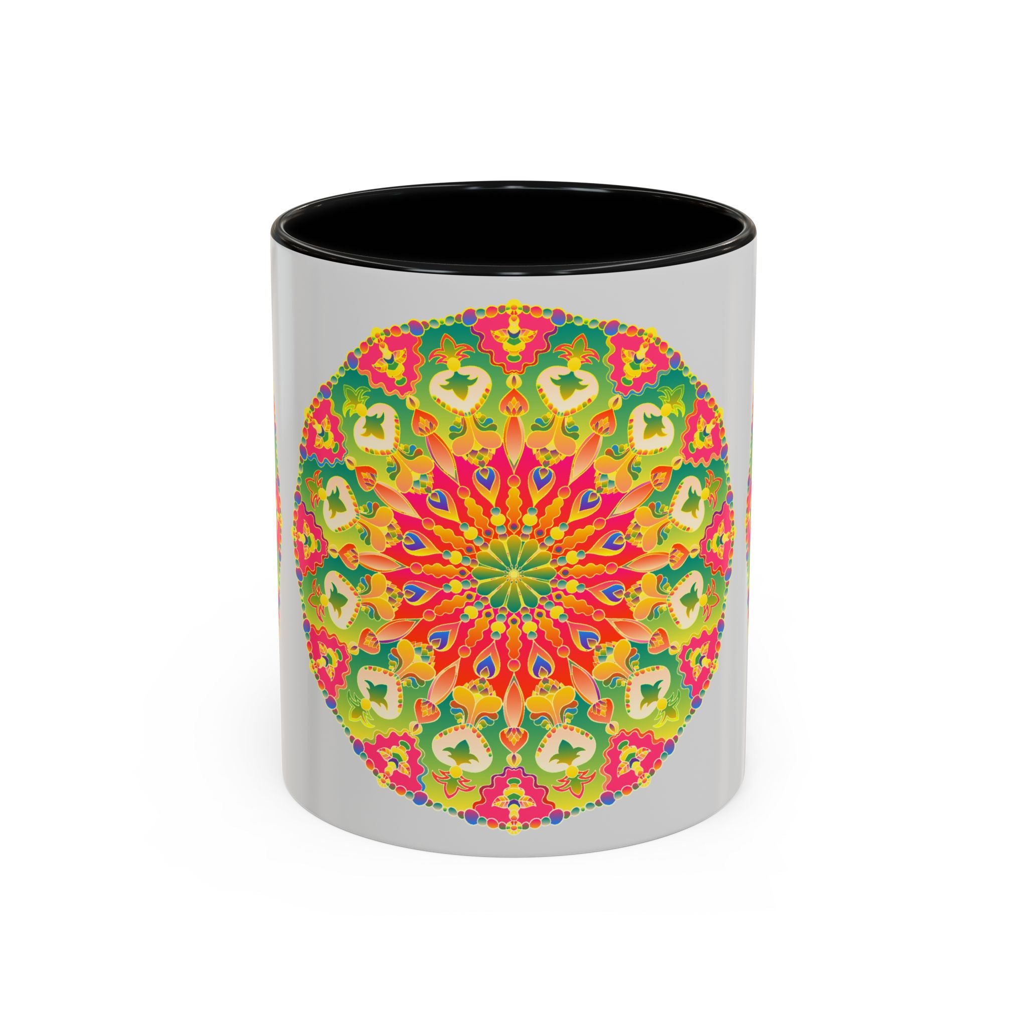 Vibrant and colorful Mandala Art Mug with intricate design and bold patterns