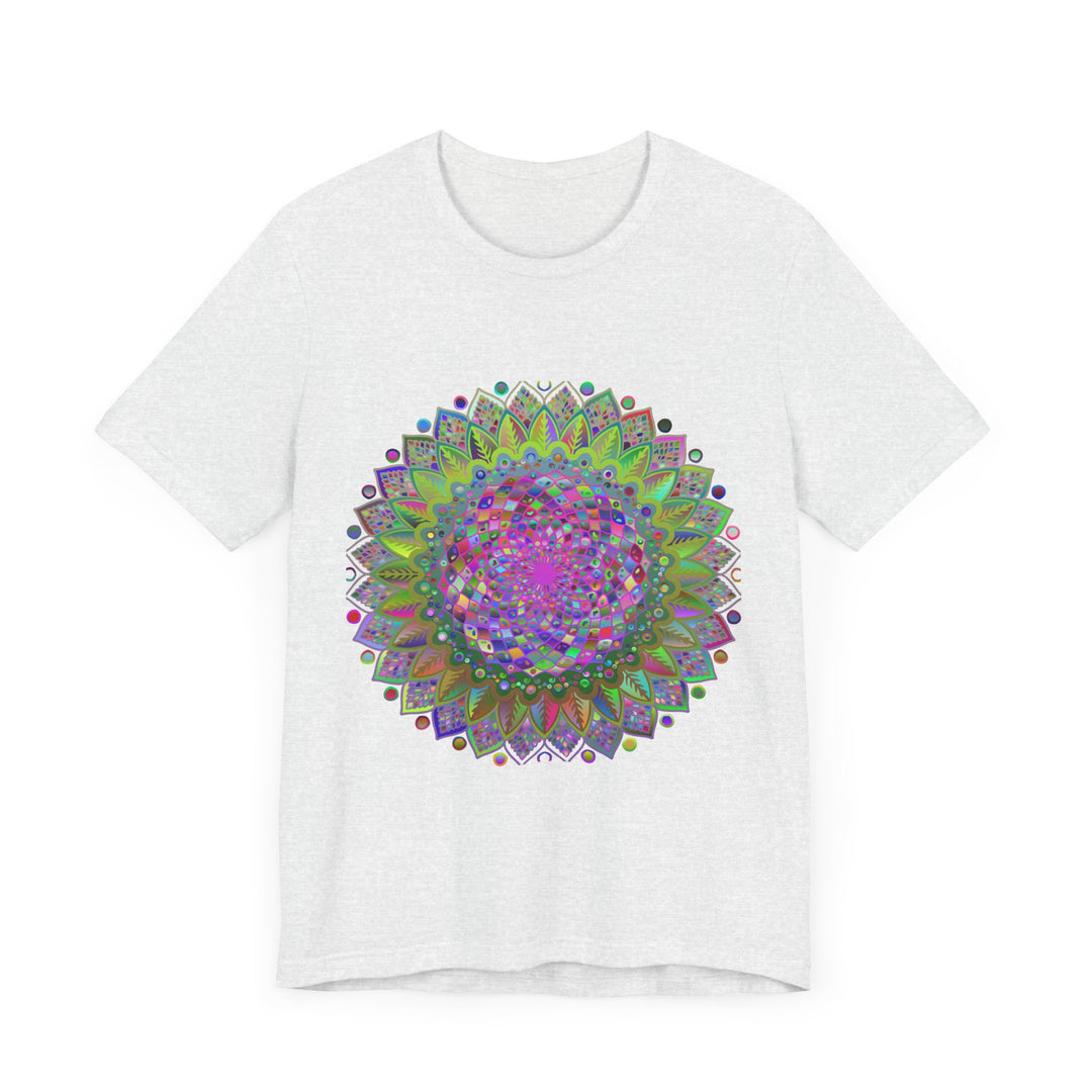 Vibrant Mandala Tee depicting colorful and intricate geometric art design