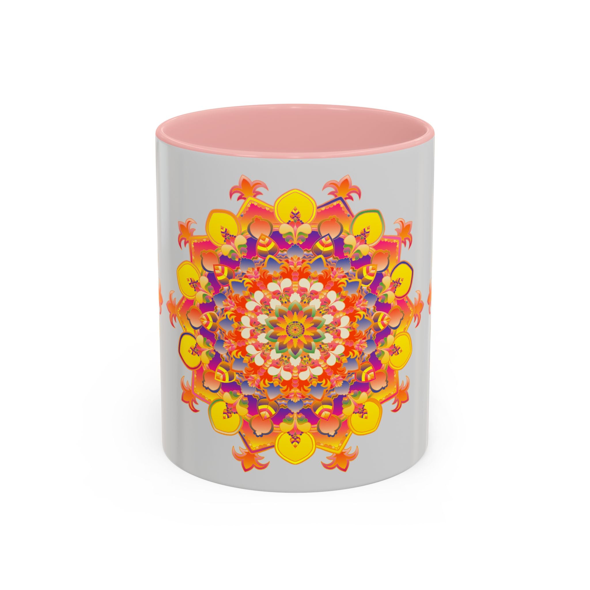 Vibrant Mandala Mug showcasing colorful and intricate art design for a unique and eye-catching coffee drinking experience