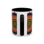 Colorful and spiritual mandala art mug, perfect for a relaxing and inspiring tea time