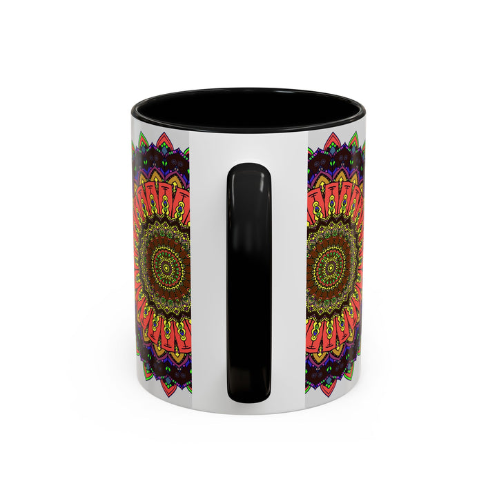 Colorful and spiritual mandala art mug, perfect for a relaxing and inspiring tea time