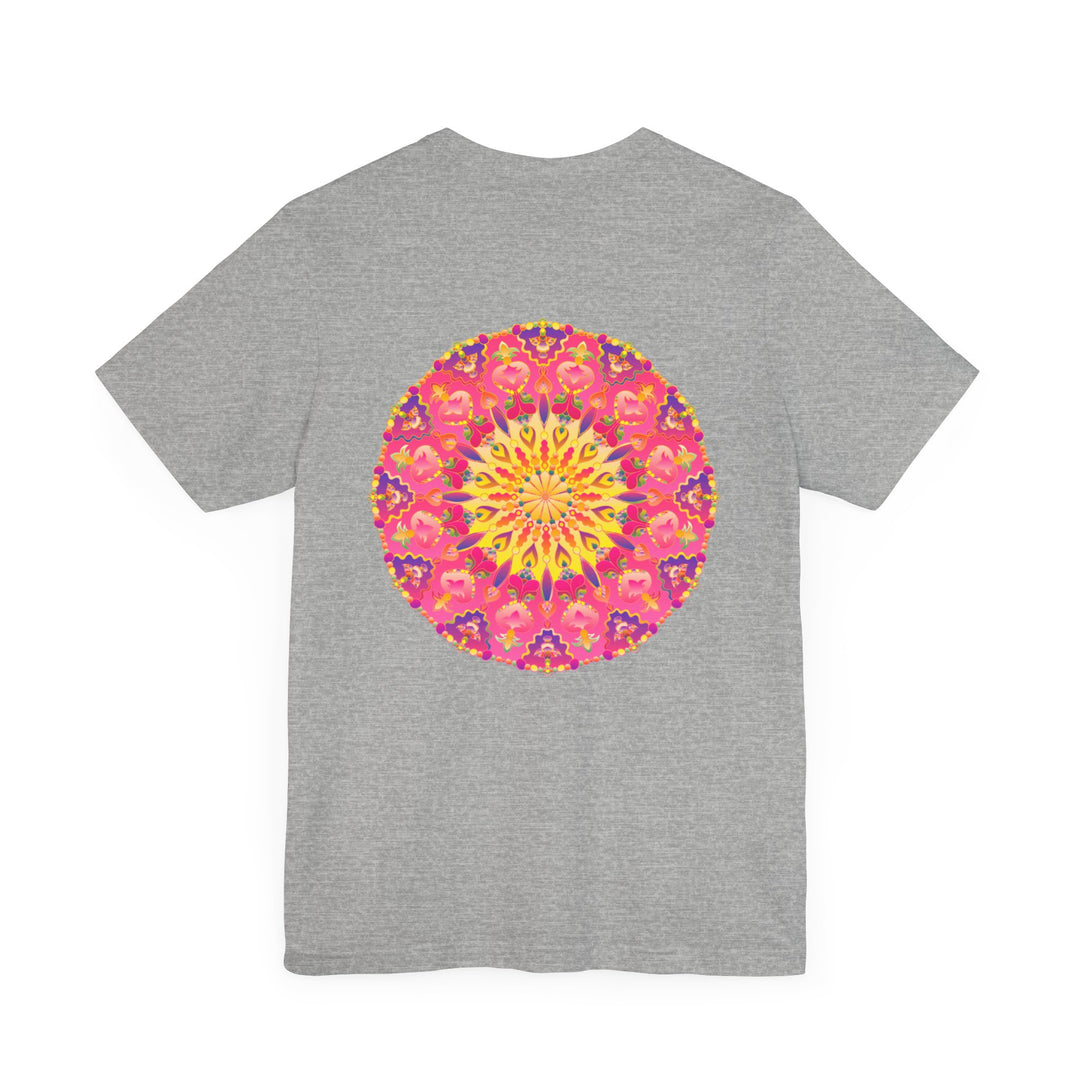 Beautiful pink and yellow mandala design t-shirt representing peace and harmony