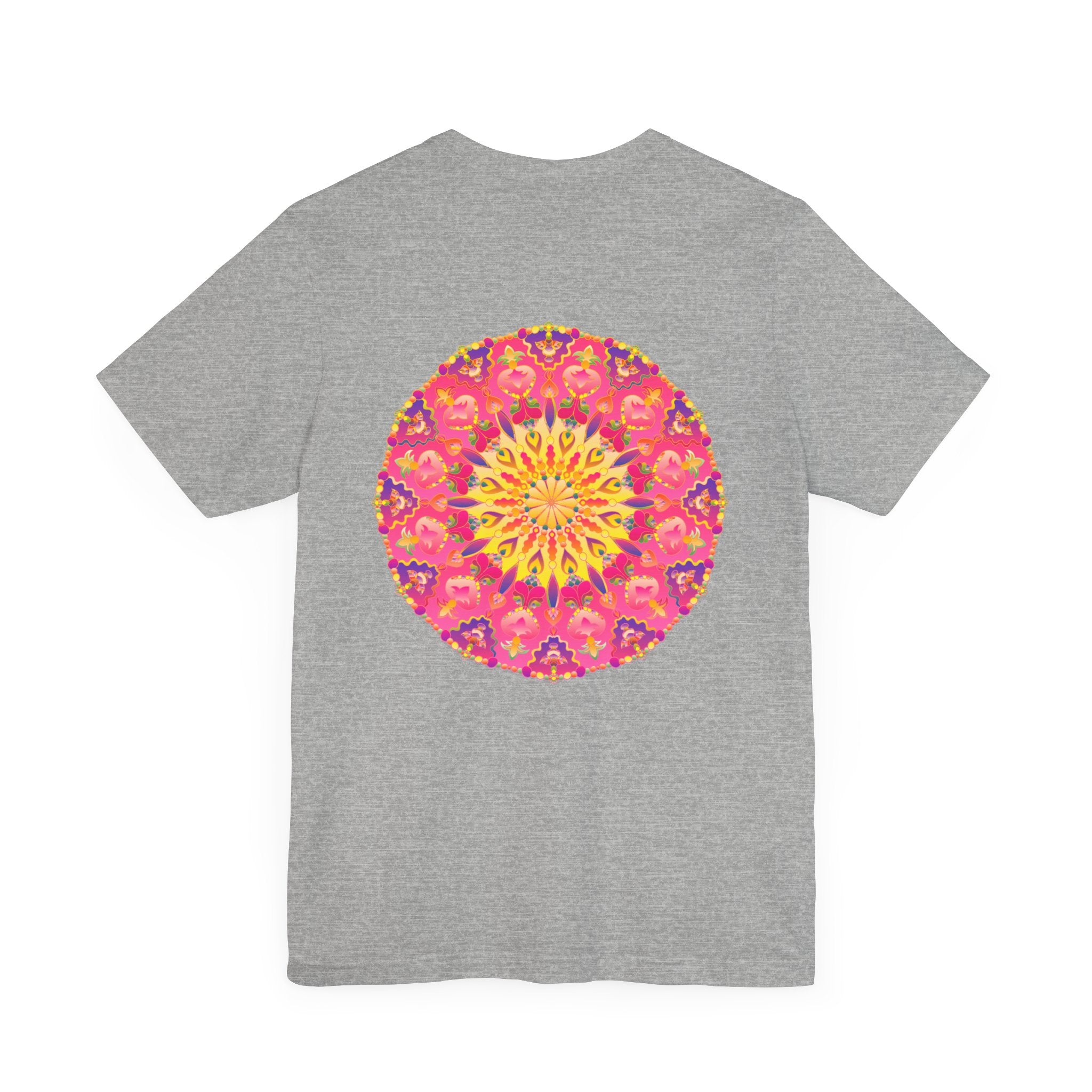 Beautiful pink and yellow mandala design t-shirt representing peace and harmony