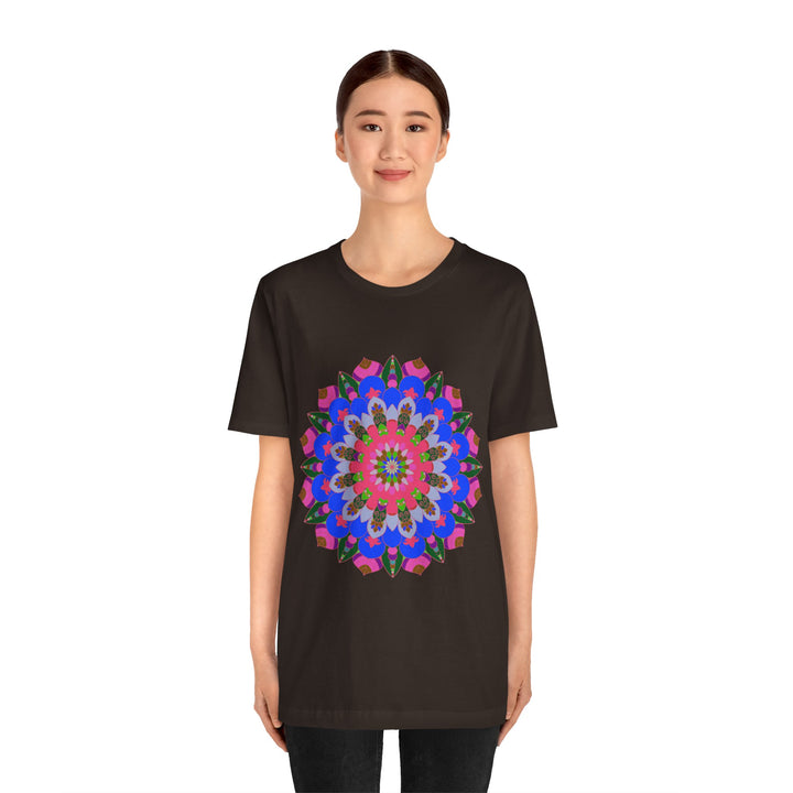 Vibrant and intricate mandala geometric design t-shirt in a variety of colors