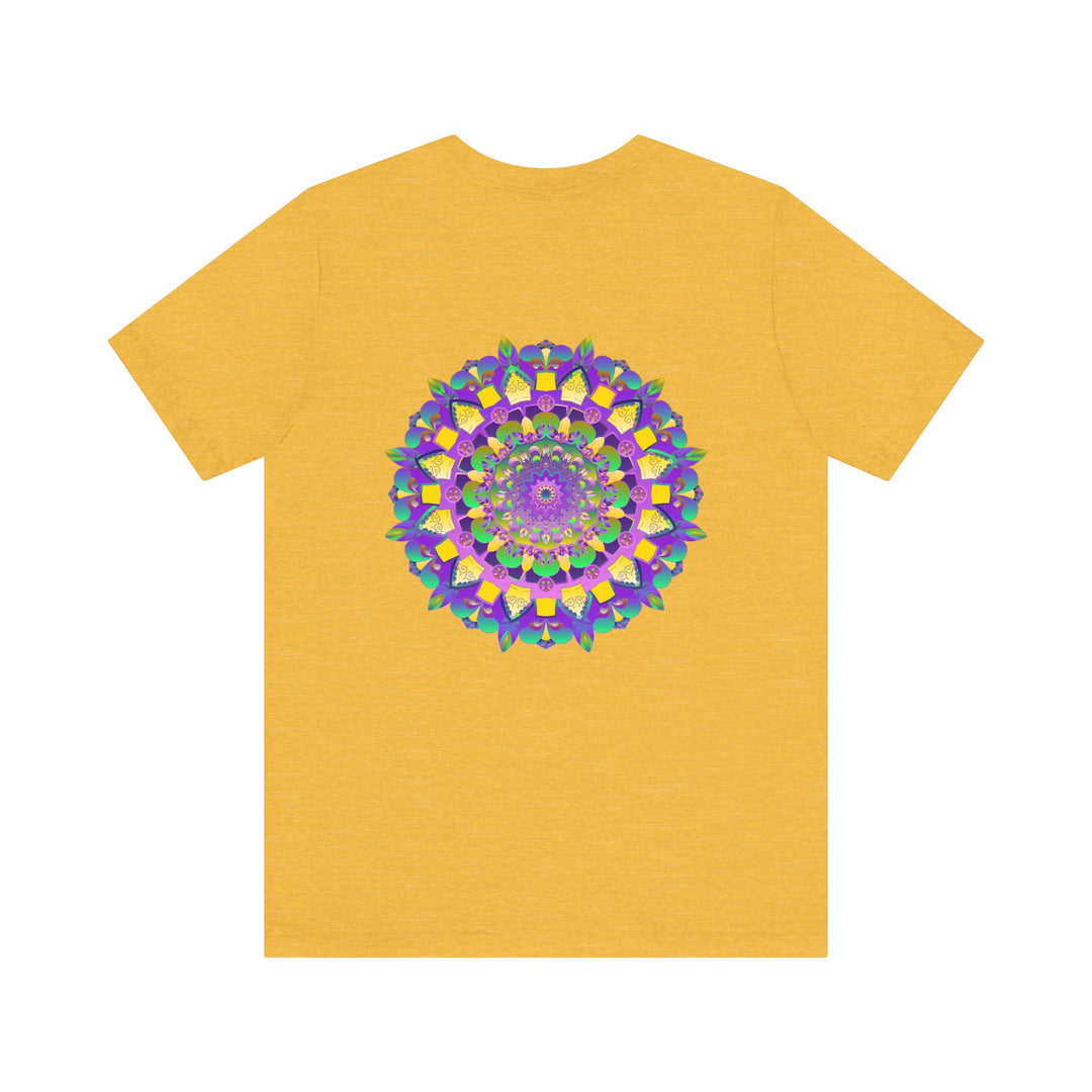 Vibrant Mandala Tee featuring intricate design inspired by spiritual peace and harmony, perfect for adding a pop of color to your wardrobe