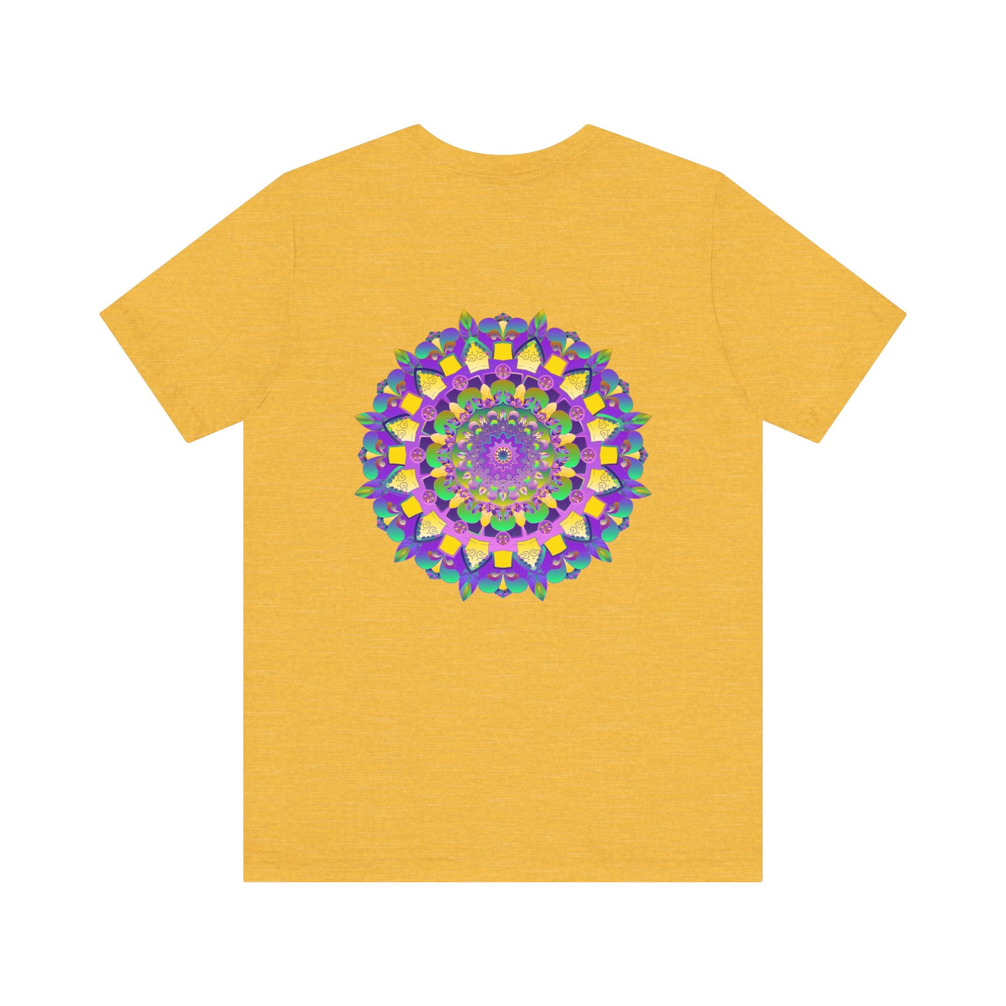 Vibrant Mandala Tee featuring intricate design inspired by spiritual peace and harmony, perfect for adding a pop of color to your wardrobe