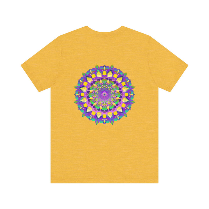 Vibrant Mandala Tee featuring intricate design inspired by spiritual peace and harmony, perfect for adding a pop of color to your wardrobe