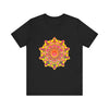 Vibrant Mandala Tee featuring intricate spiritual art and colorful design