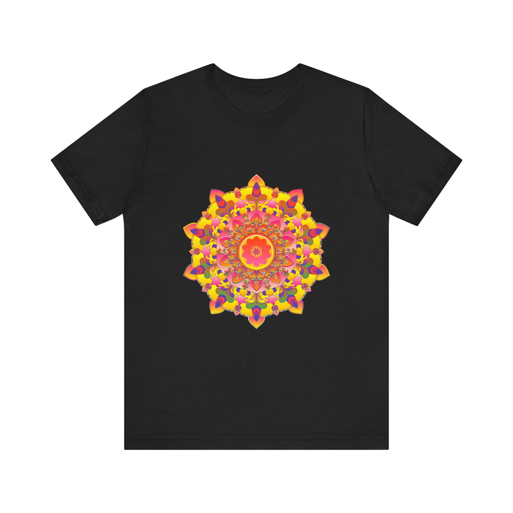 Vibrant Mandala Tee featuring intricate spiritual art and colorful design