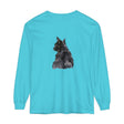 Black Cat Watercolor Long Sleeve T-Shirt featuring a stunning watercolor design of a black cat on a comfortable long sleeve shirt