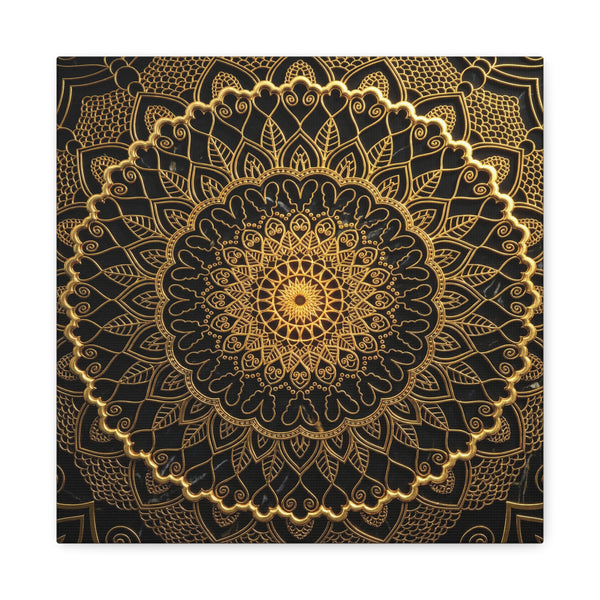 Celestial Geometry on Marble – Stretched Matte Canvas