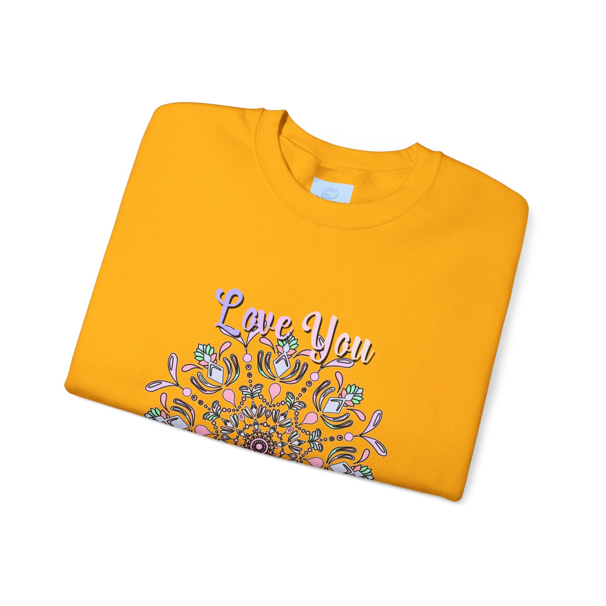 A cozy and stylish unisex crewneck sweatshirt featuring the words Love You Mom - the perfect birthday gift for your beloved mother