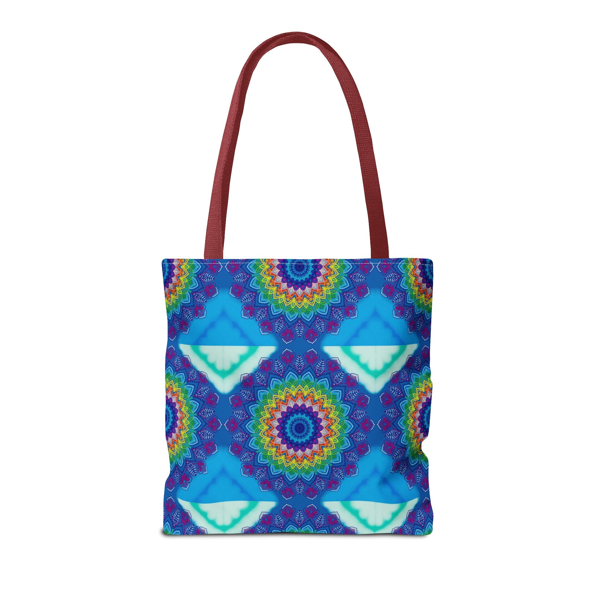 Colorful Mandala Tote Bag with intricate circular design in vibrant hues