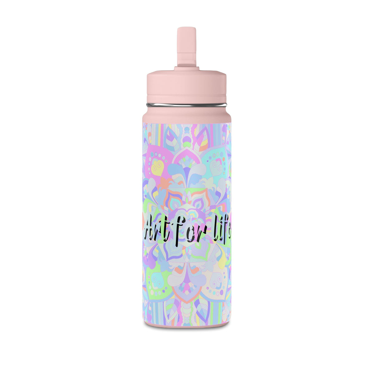 Pastel Floral Mini Water Bottle — "Art for Life" 20oz