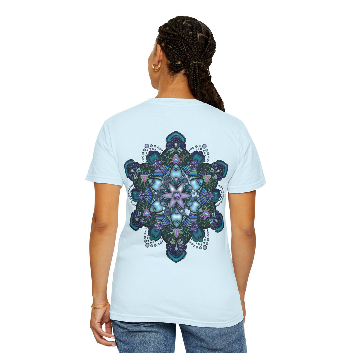 Blue Ocean Glitter Mandala T-shirt & Tote Bag Bundle