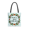 Beautiful and elegant flower crown tote bag with serene style design