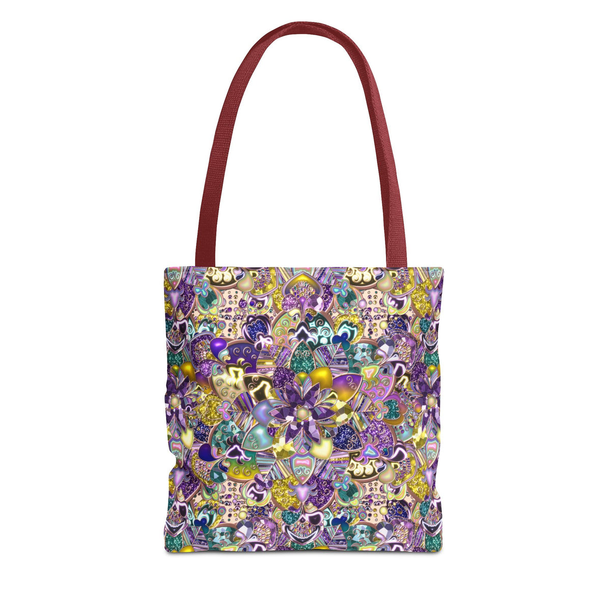 Colorful Purple Floral Pattern Tote Bag