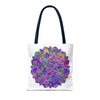 Beautiful Mandala Lotus Tote Bag with vibrant colors and intricate design