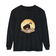 Black Cat Moonlit Mystery T-Shirt with Full Moon and Silhouette of Cat
