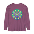 Intricate Mandala Long Sleeve T-Shirt with detailed hand-drawn design in vibrant colors