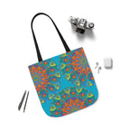 Canvas Tote Bag in Bright Tropical Colors for Summer Fun