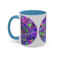 Charming light grey mug with stunning and intricate mandala art