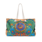 Mandala Pattern Weekender Bag in Deep Blues and Greens for Travel