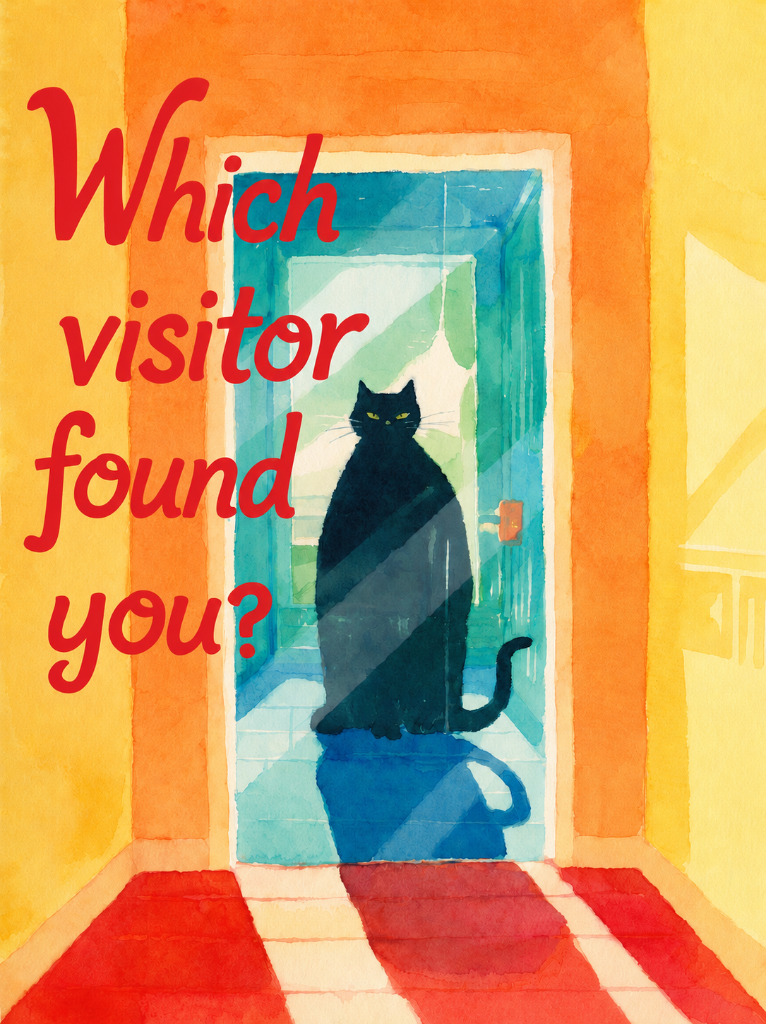 Black Cat Door Collectible Art Cards – Digital Download (PDF)