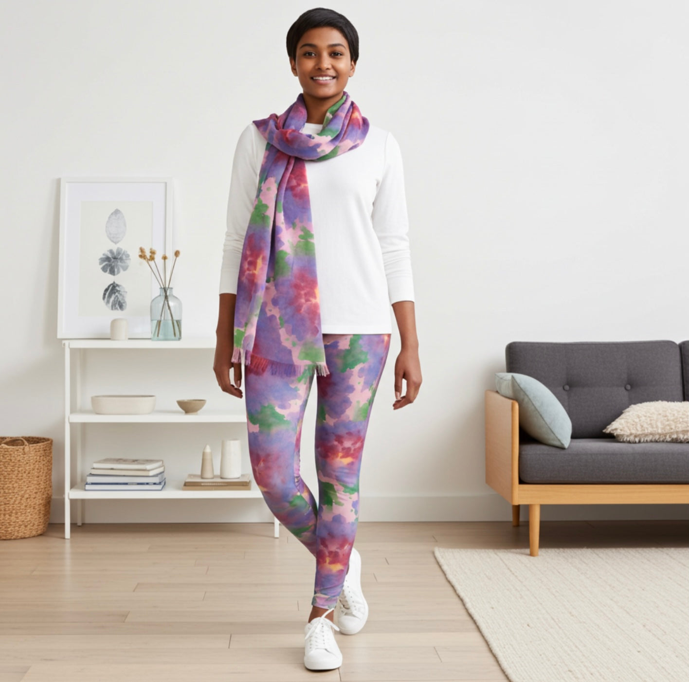 Leichter Aquarellschal – Weiches Modeaccessoire für alle Jahreszeiten