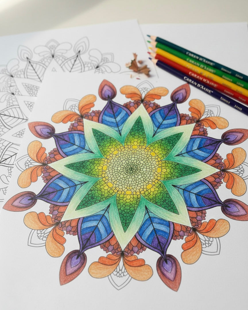 Therapeutische Mandala-Malvorlagen – 16 druckbare PDF-Designs