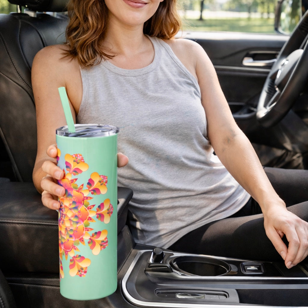 Mandala-inspirierter 20oz-Becher in sanfter Pastellpalette