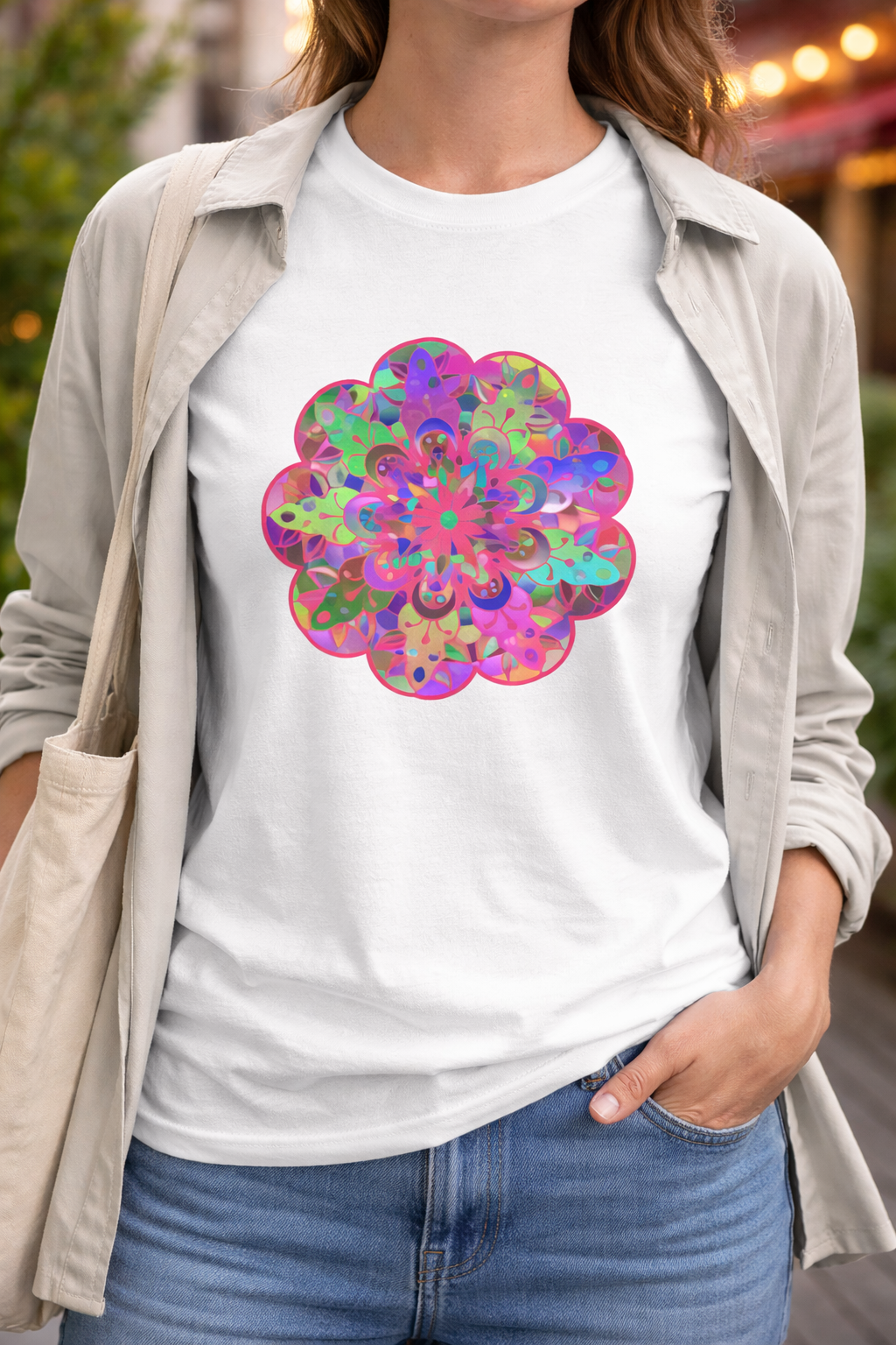 Mandala Art Mindfulness Tee With Lush Colorful Design