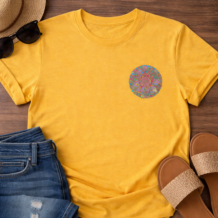Spiritual Balance Mandala T-Shirt in Earthy Tones and Patterns