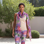 Watercolor Leggings & Scarf Set – Matching Artistic Women’s Outfit